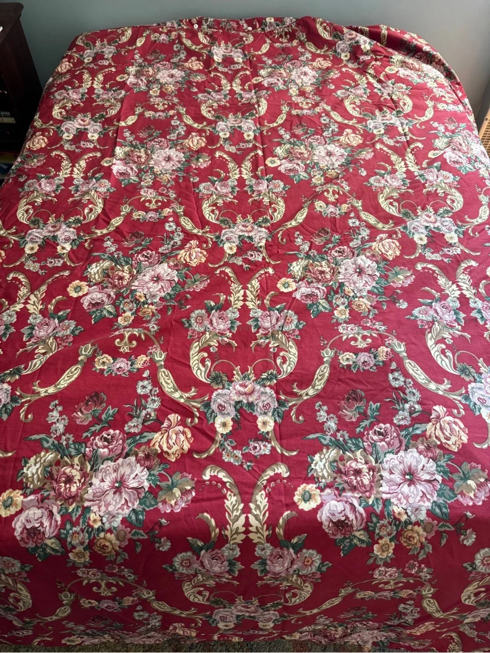 Ralph Lauren Danielle Maesellis twin bed set French country roses red EUC